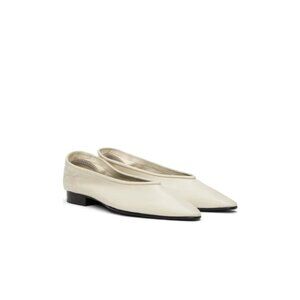 BY FAR Carr Flats in Limewash White Leather 37 With Box Womens Ballet